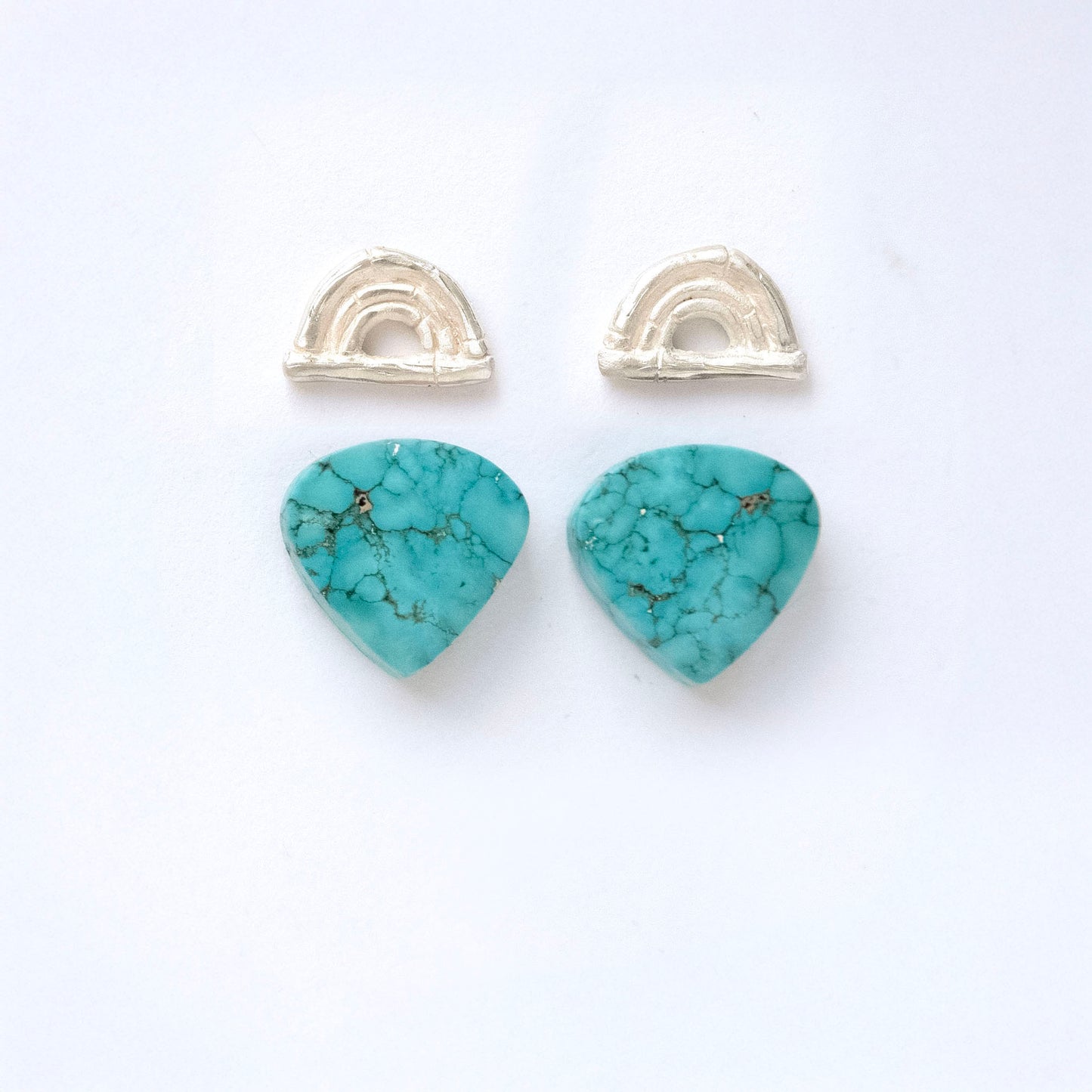 mini BAMBOO SUNRISE . stud earrings / O.O.A.K. / various stones