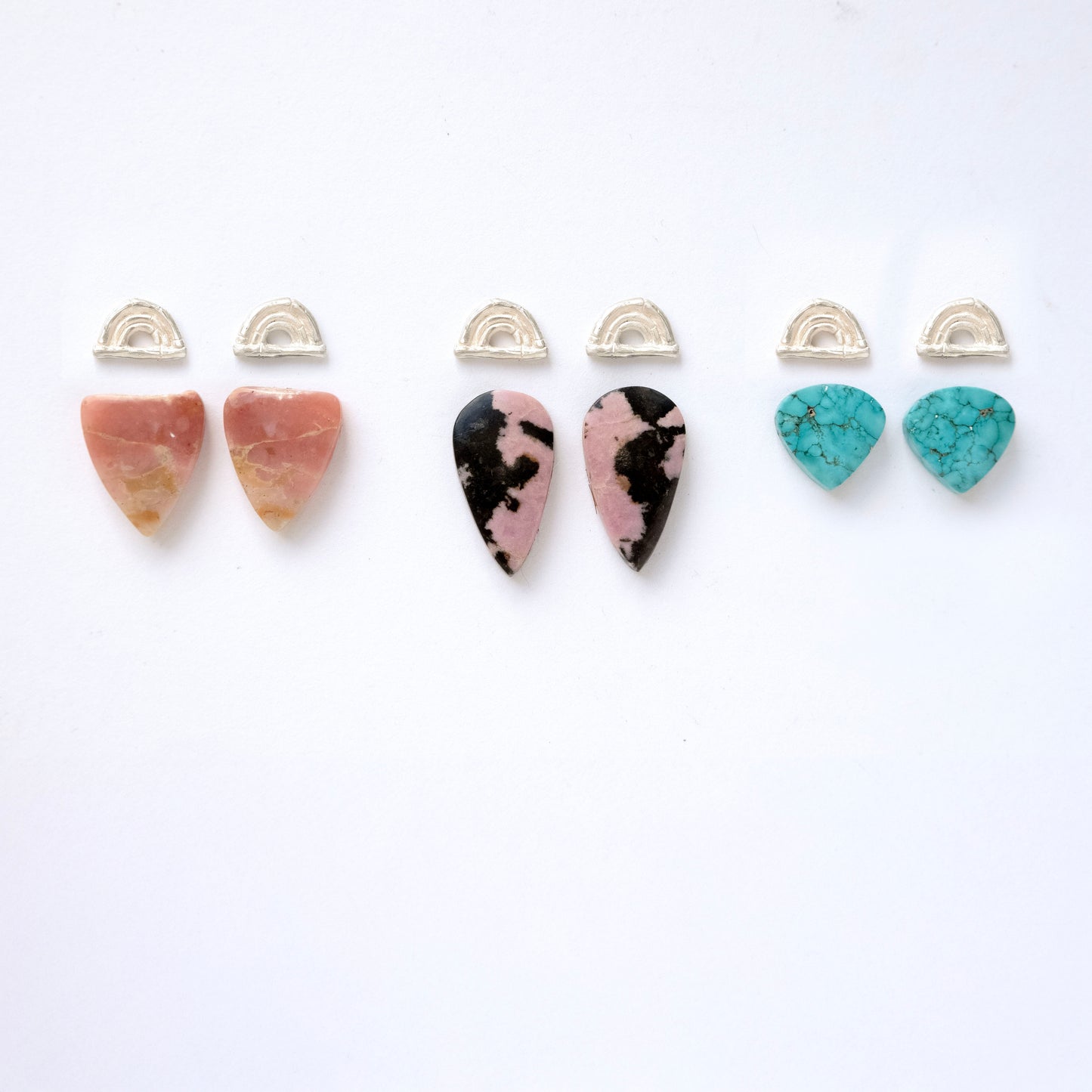 mini BAMBOO SUNRISE . stud earrings / O.O.A.K. / various stones