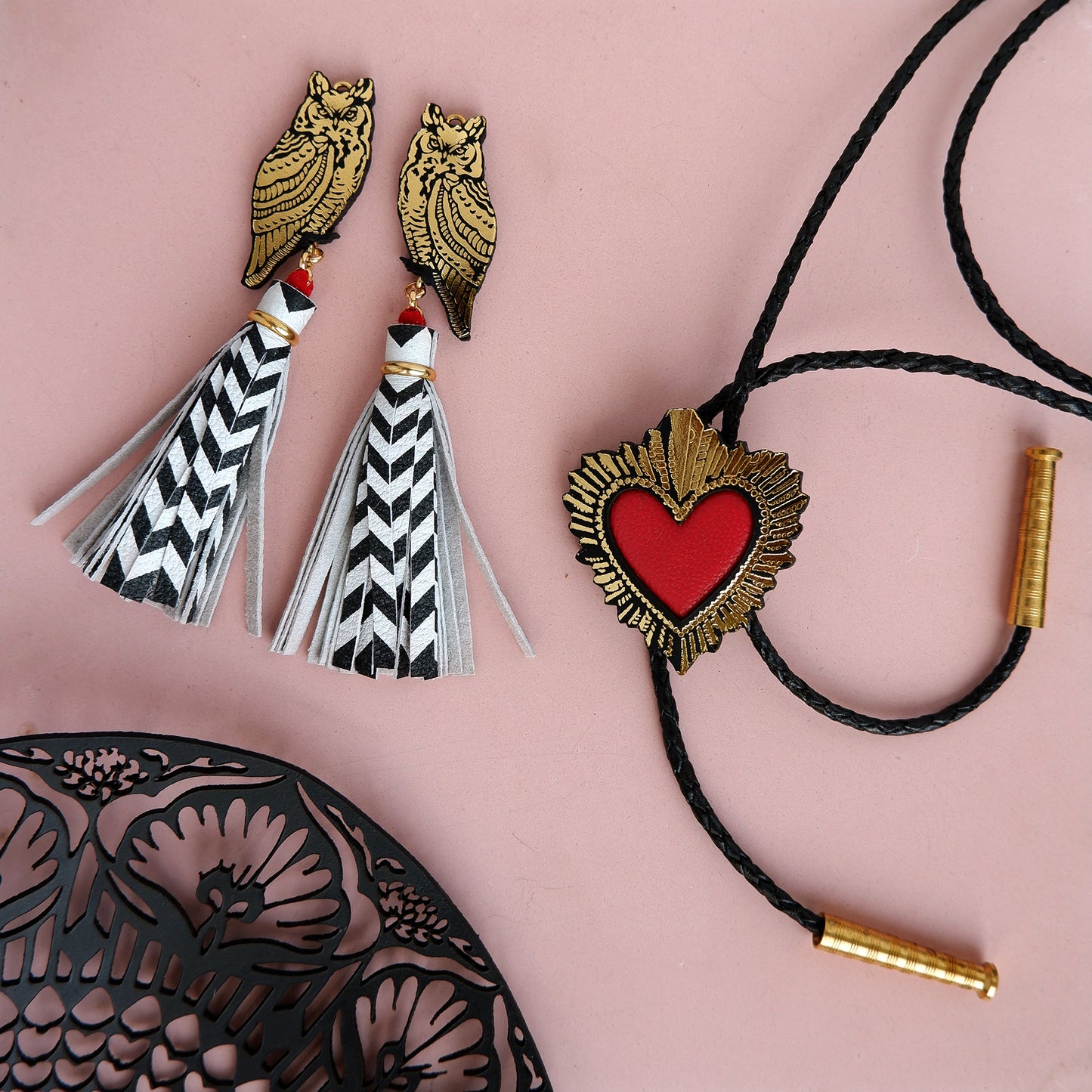 OWL TASSEL . earrings