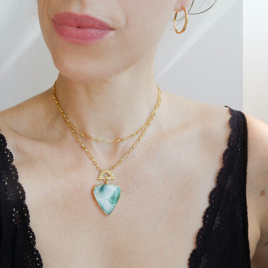 BAMBOO SUNRISE . XL pendant / O.O.A.K / Hemimorphite