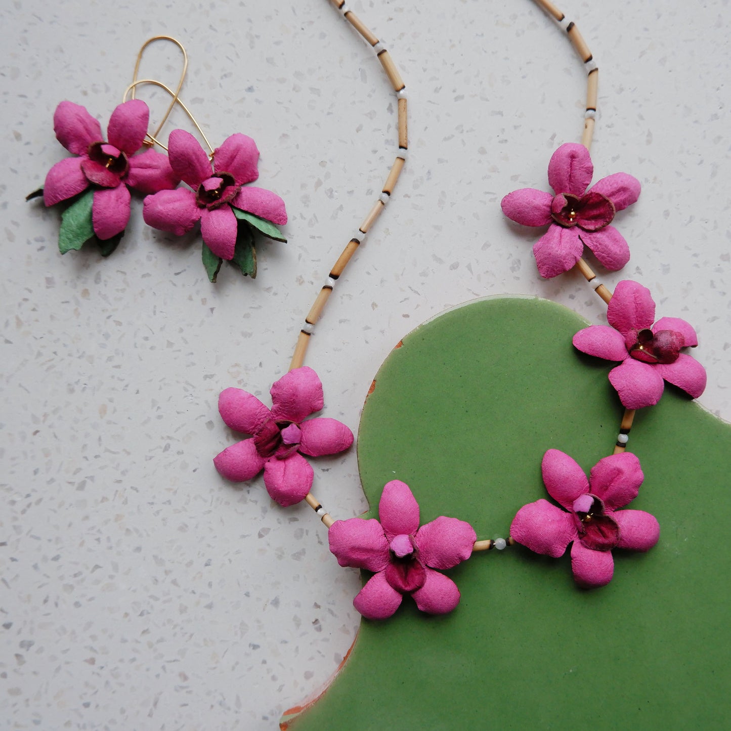 ORCHID BAMBOO . necklace