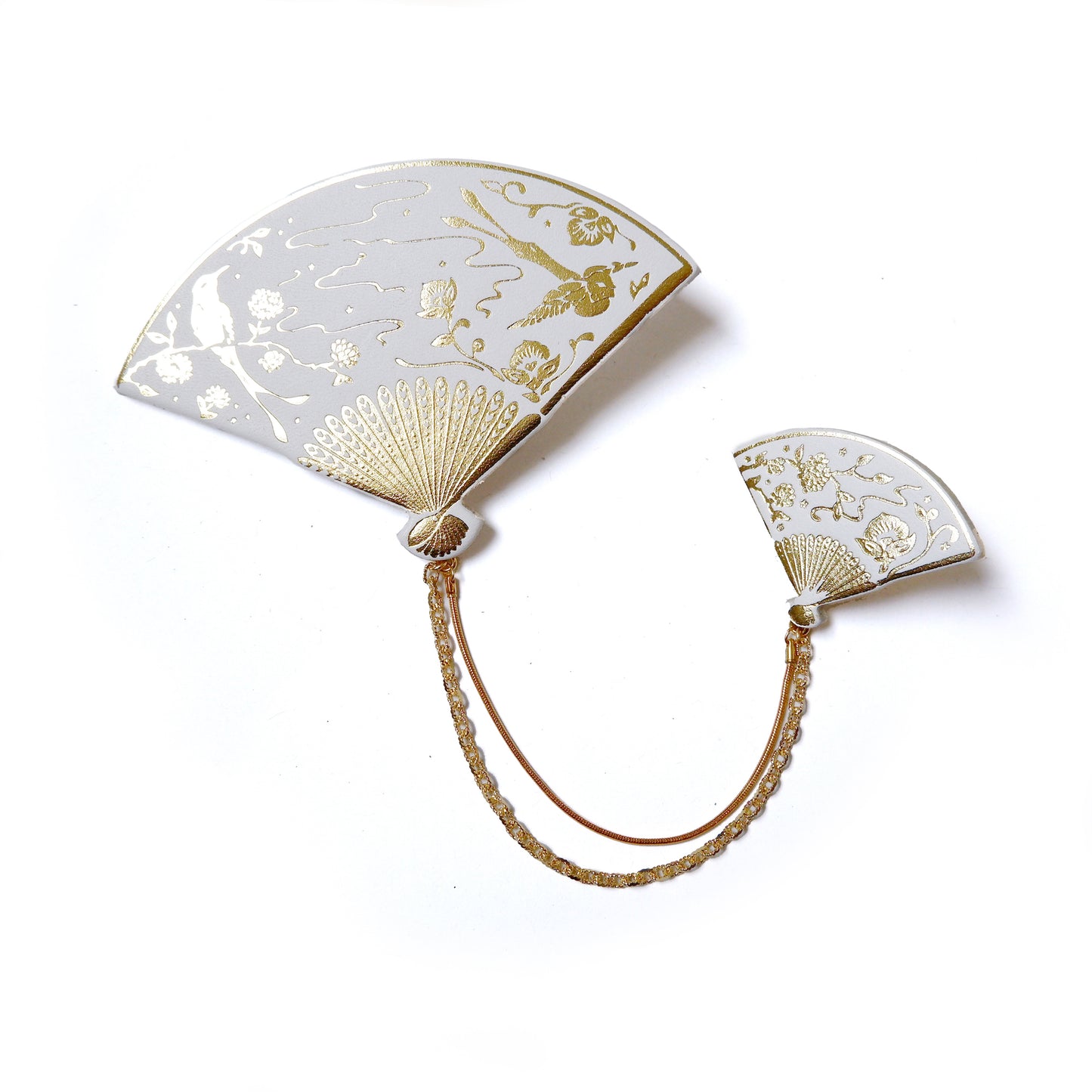 DOUBLE FAN . brooch