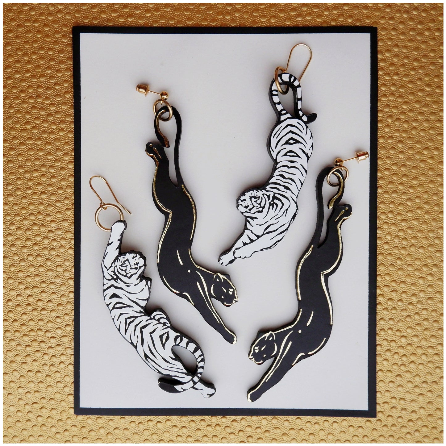 LEAPING TIGER . earrings