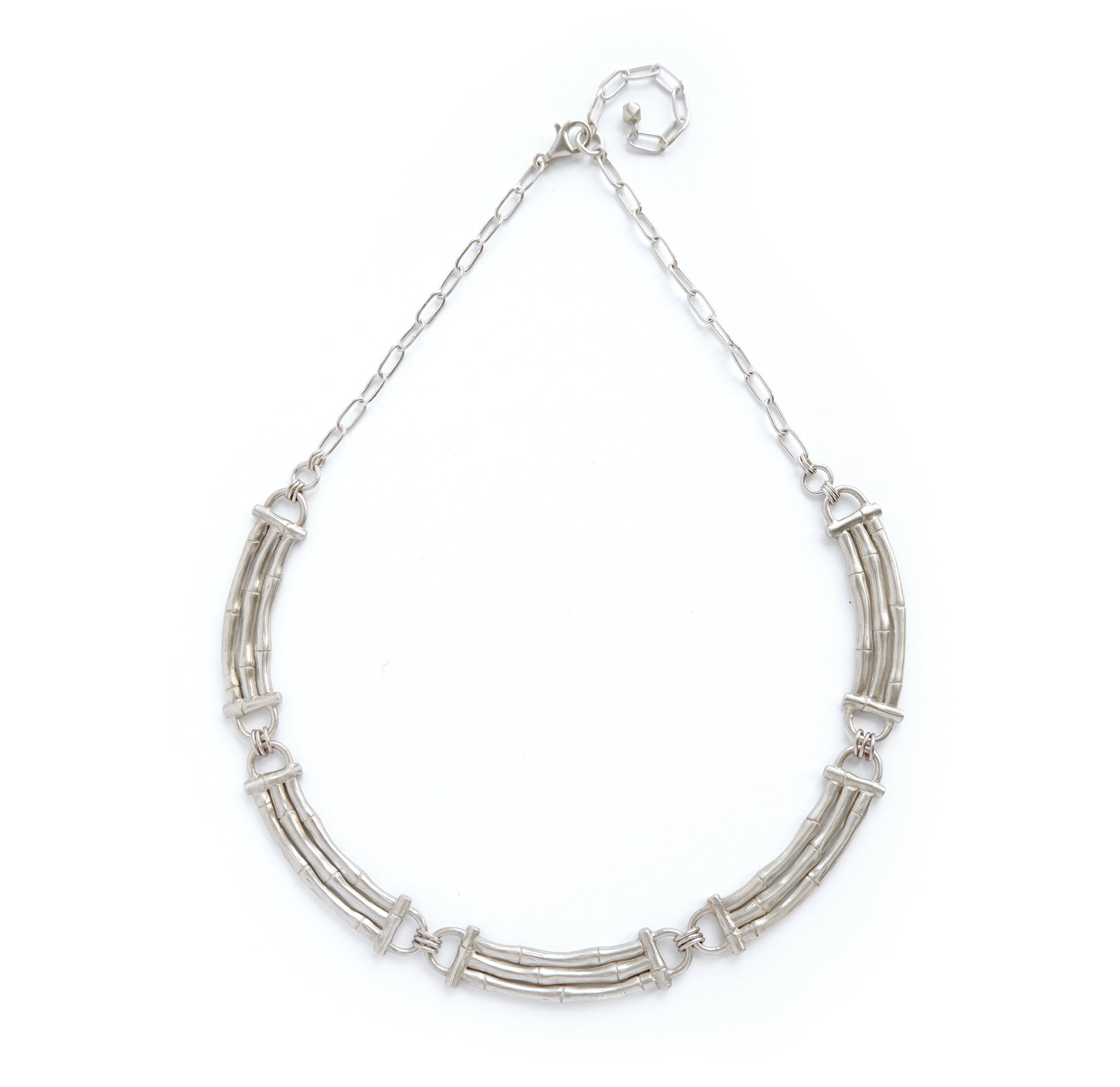 Sterling Silver Bamboo Bar cocktail necklace