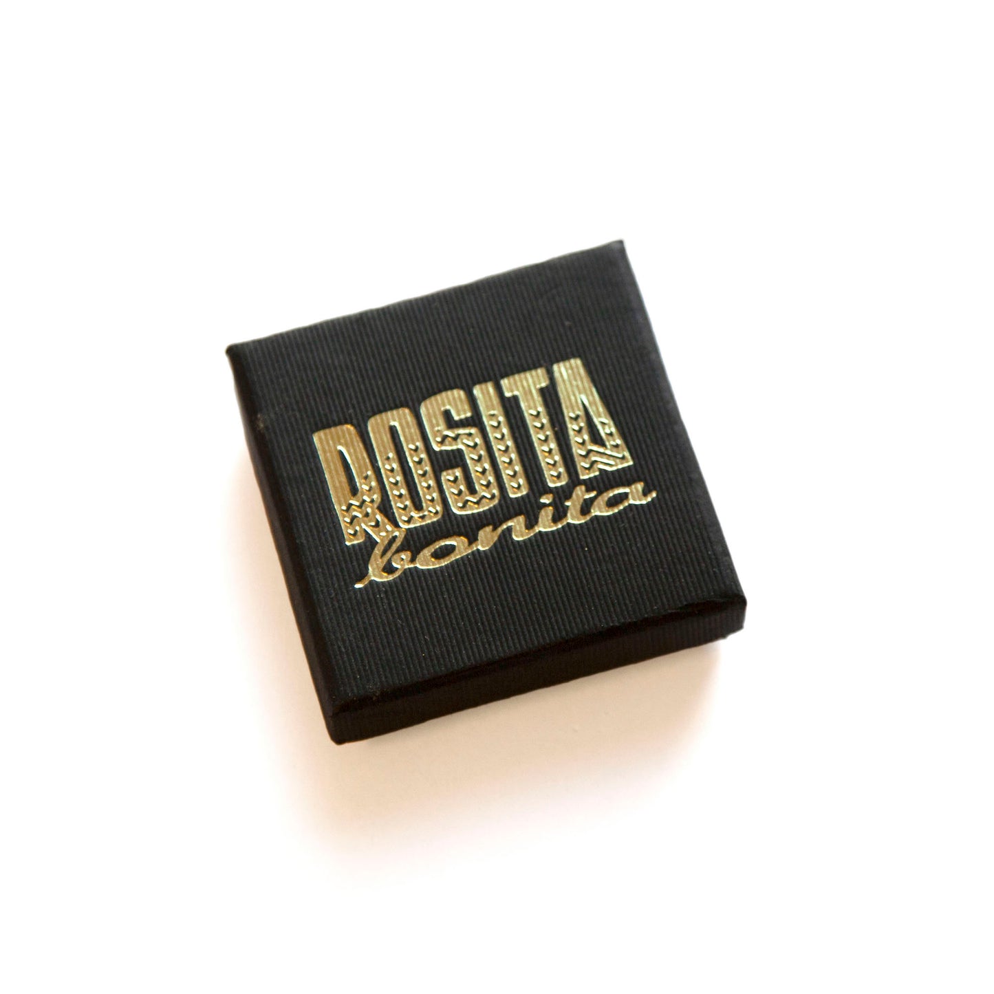 black cardboard box with Rosita Bonita Logo in Gold