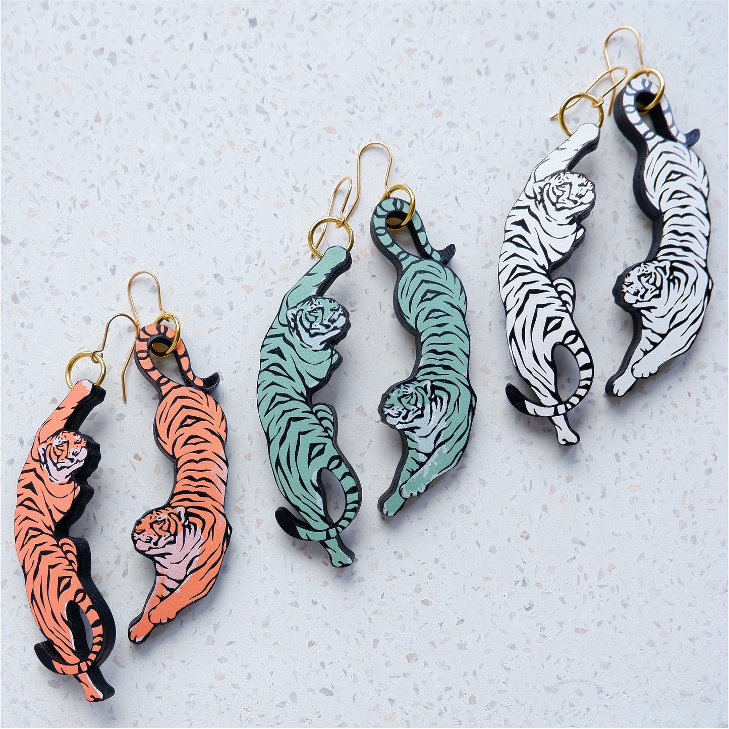 LEAPING TIGER . earrings