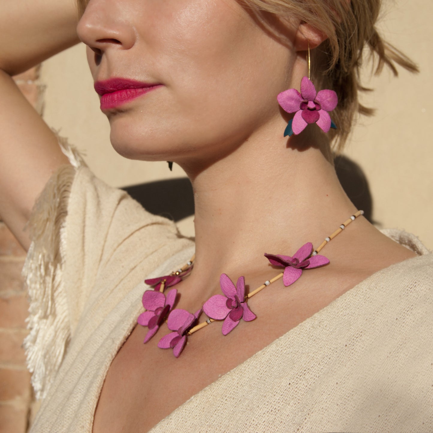 ORCHID BAMBOO . necklace