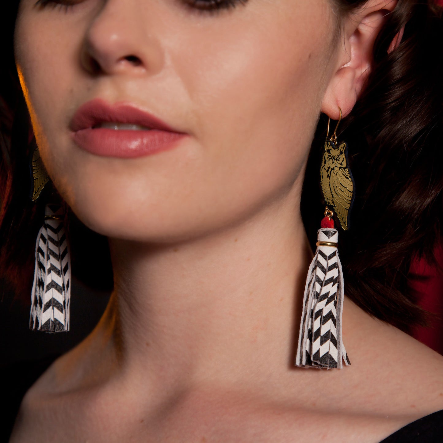 OWL TASSEL . earrings