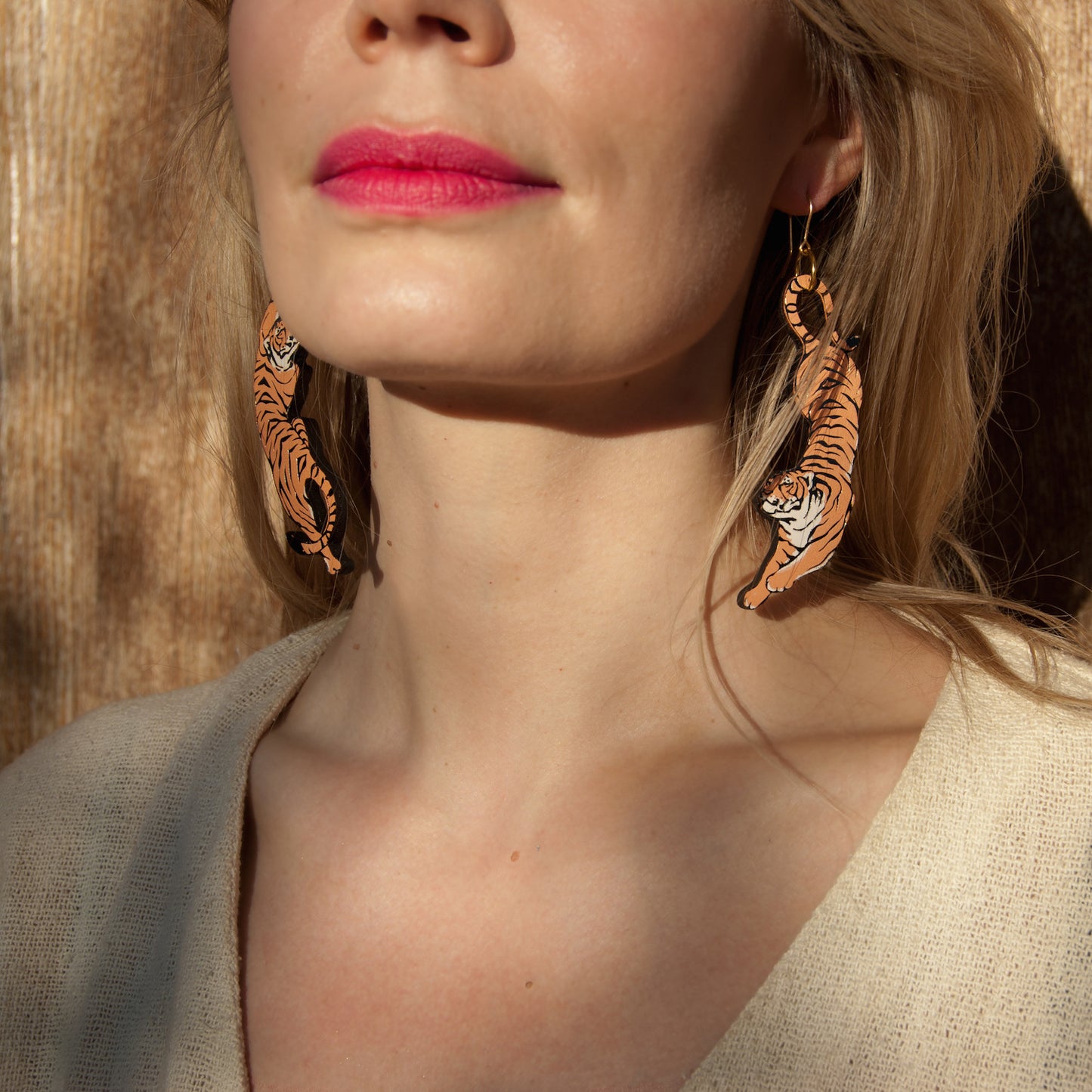 LEAPING TIGER . earrings