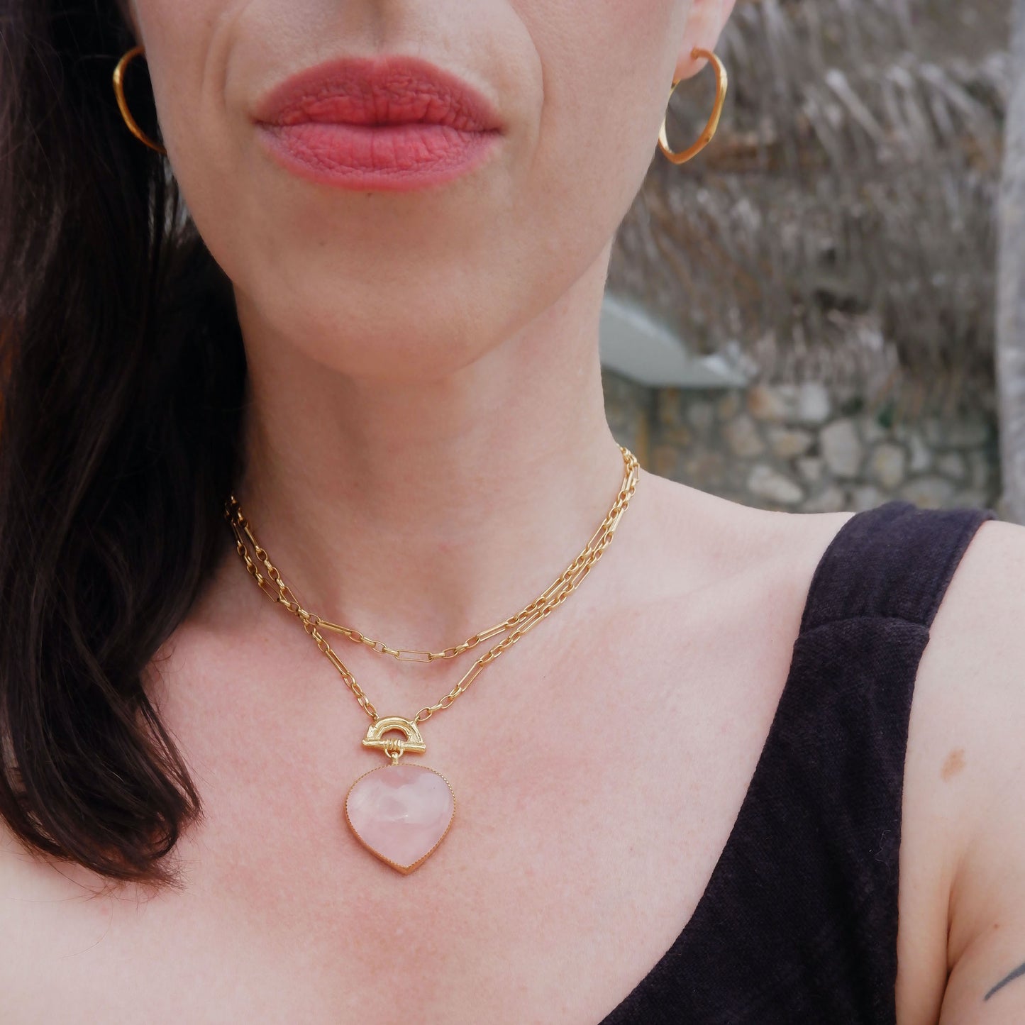 BAMBOO SUNRISE . XL pendant  / O.O.A.K / various stones