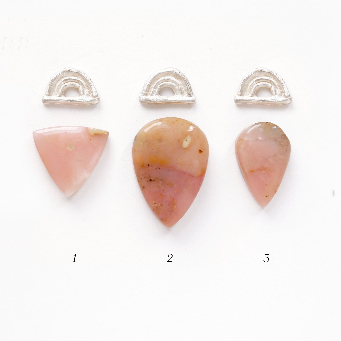 BAMBOO SUNRISE mini . pendant  / Pink Opal