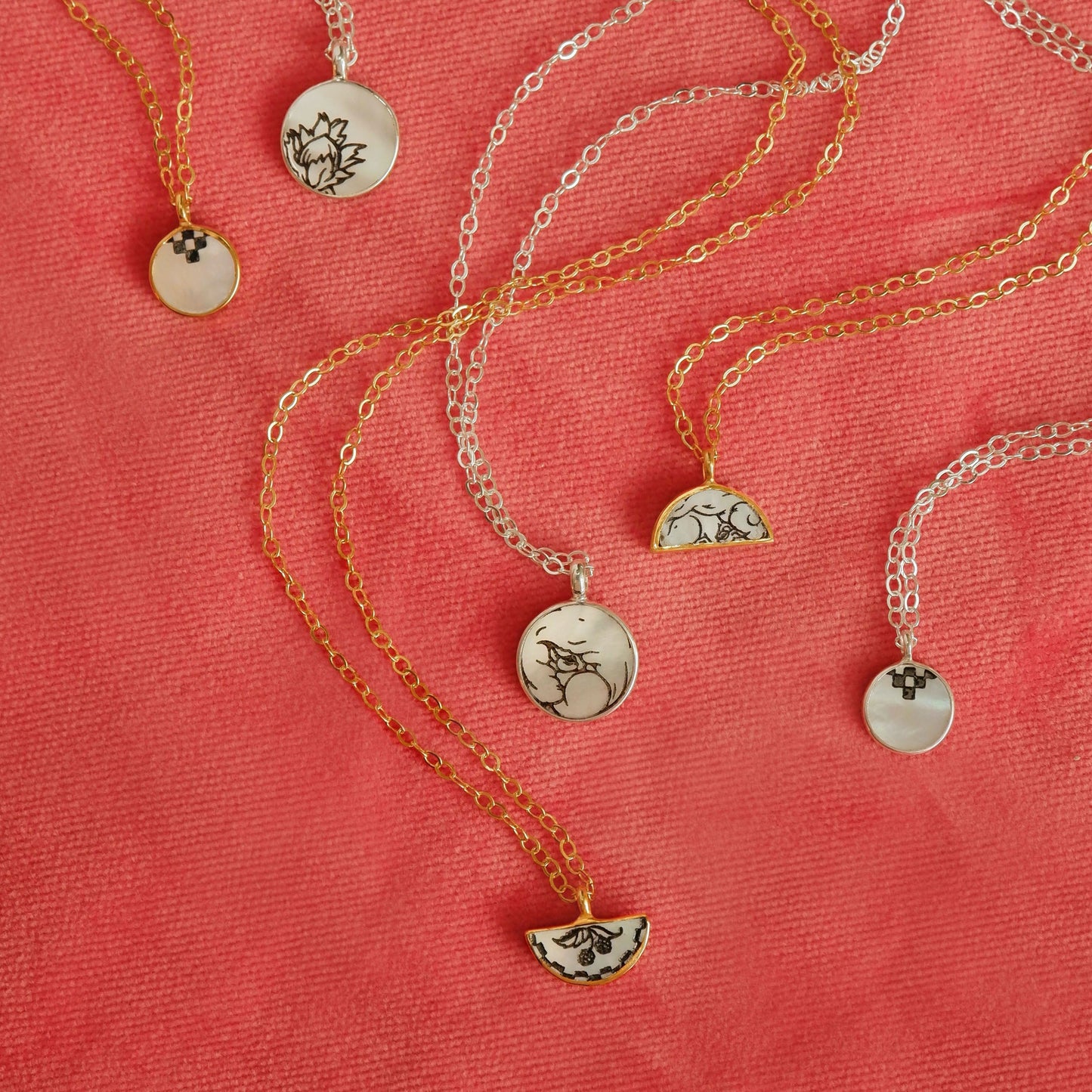 PEREPELKIN . Half Moon Pendant // Blackberries