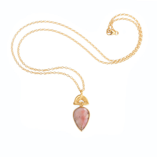 BAMBOO SUNRISE mini . pendant  / Pink Opal