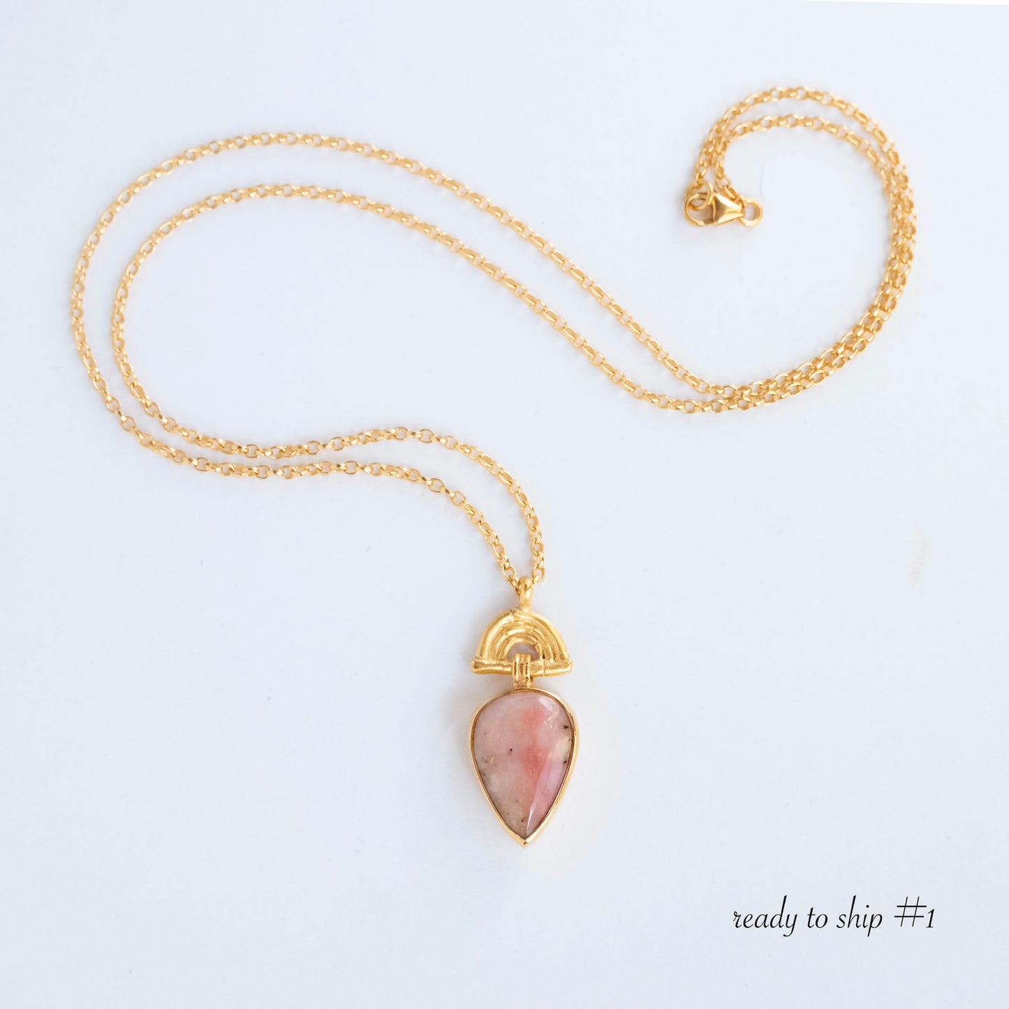 BAMBOO SUNRISE mini . pendant  / Pink Opal
