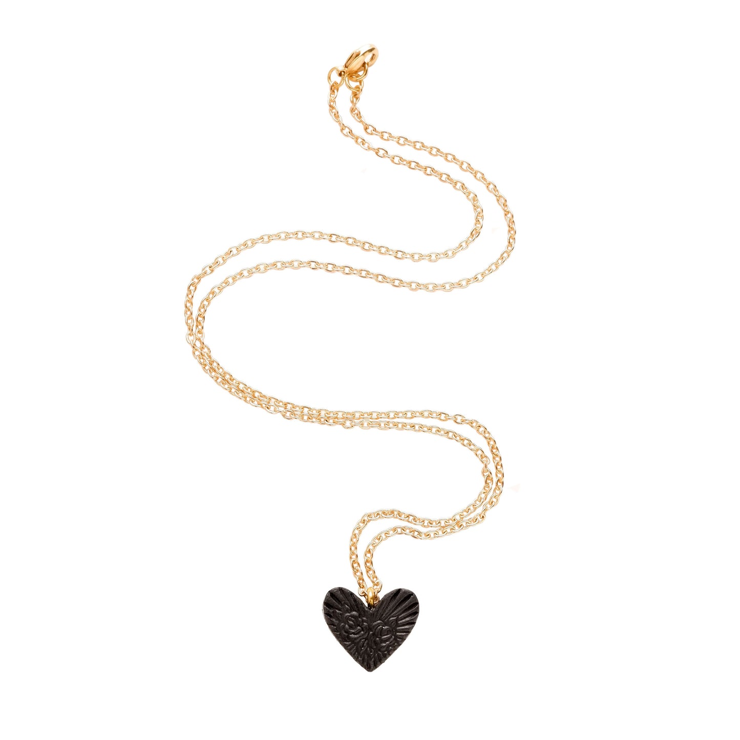 SWEET BLACK HEART .  pendant