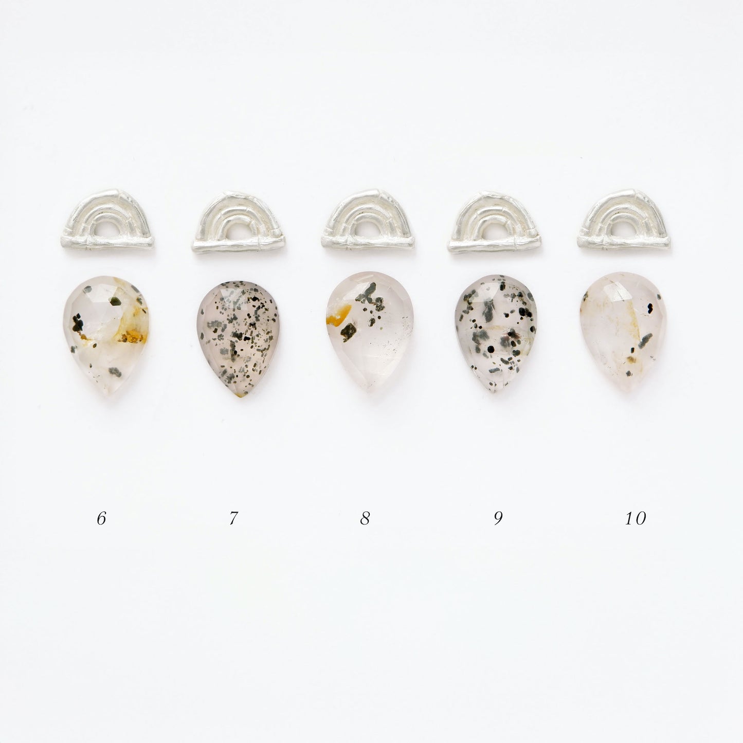 BAMBOO SUNRISE mini  . pendant  / Speckled Rose Quartz