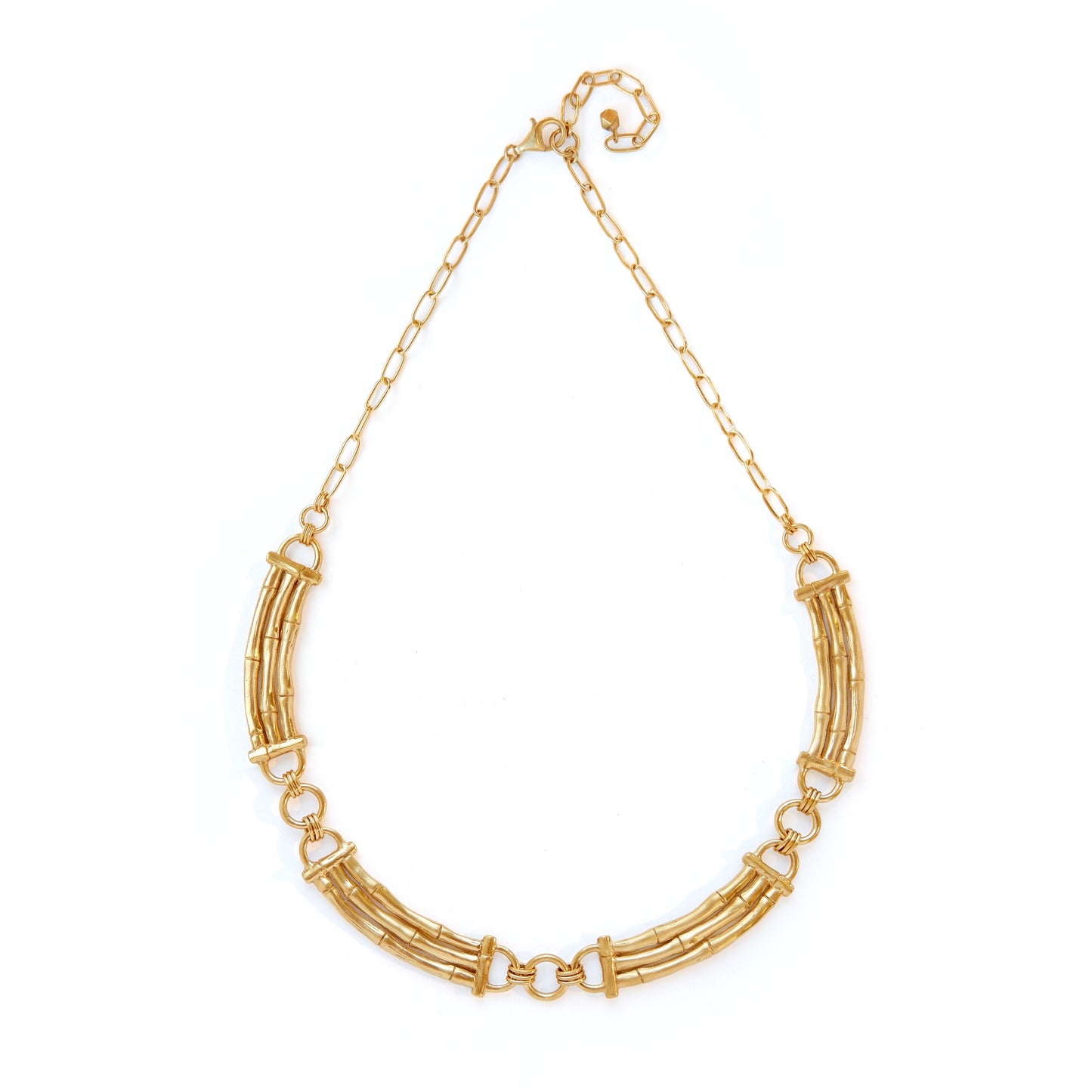 gold vermeil bamboo bar necklace, luxury