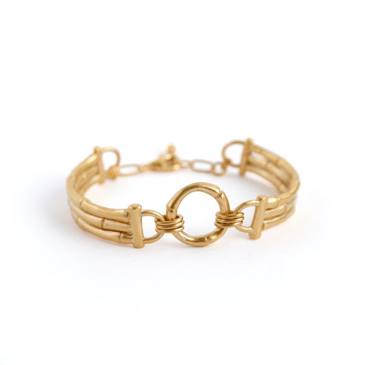 gold vermeil bamboo ring bracelet bangle