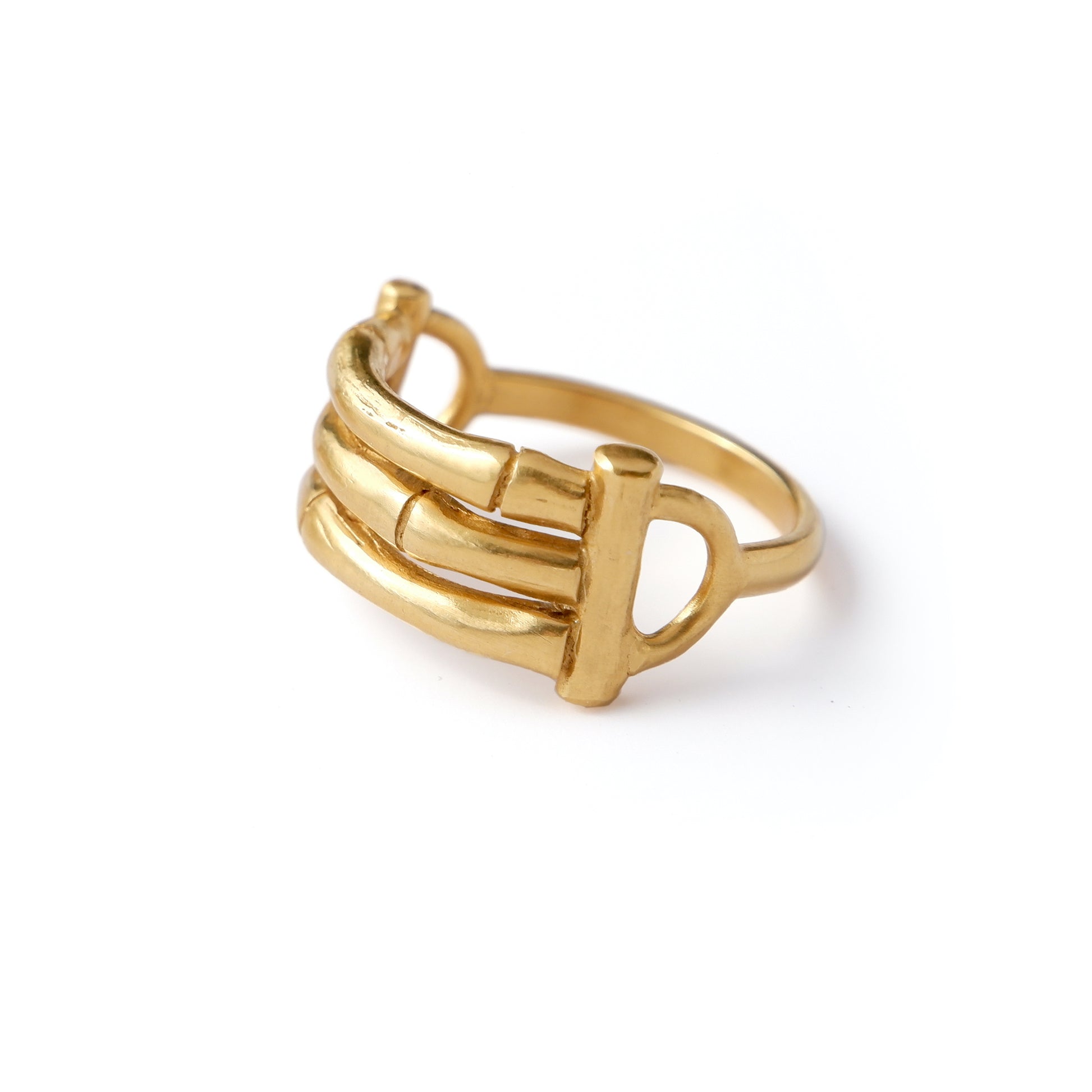 Bamboo Statement Ring, Gold Vermeil
