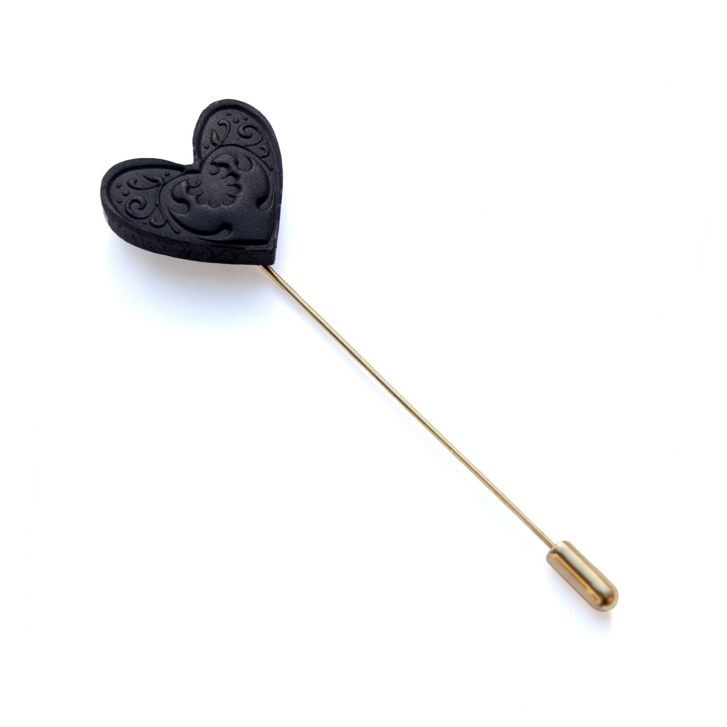 SWEET BLACK HEART . stick pin